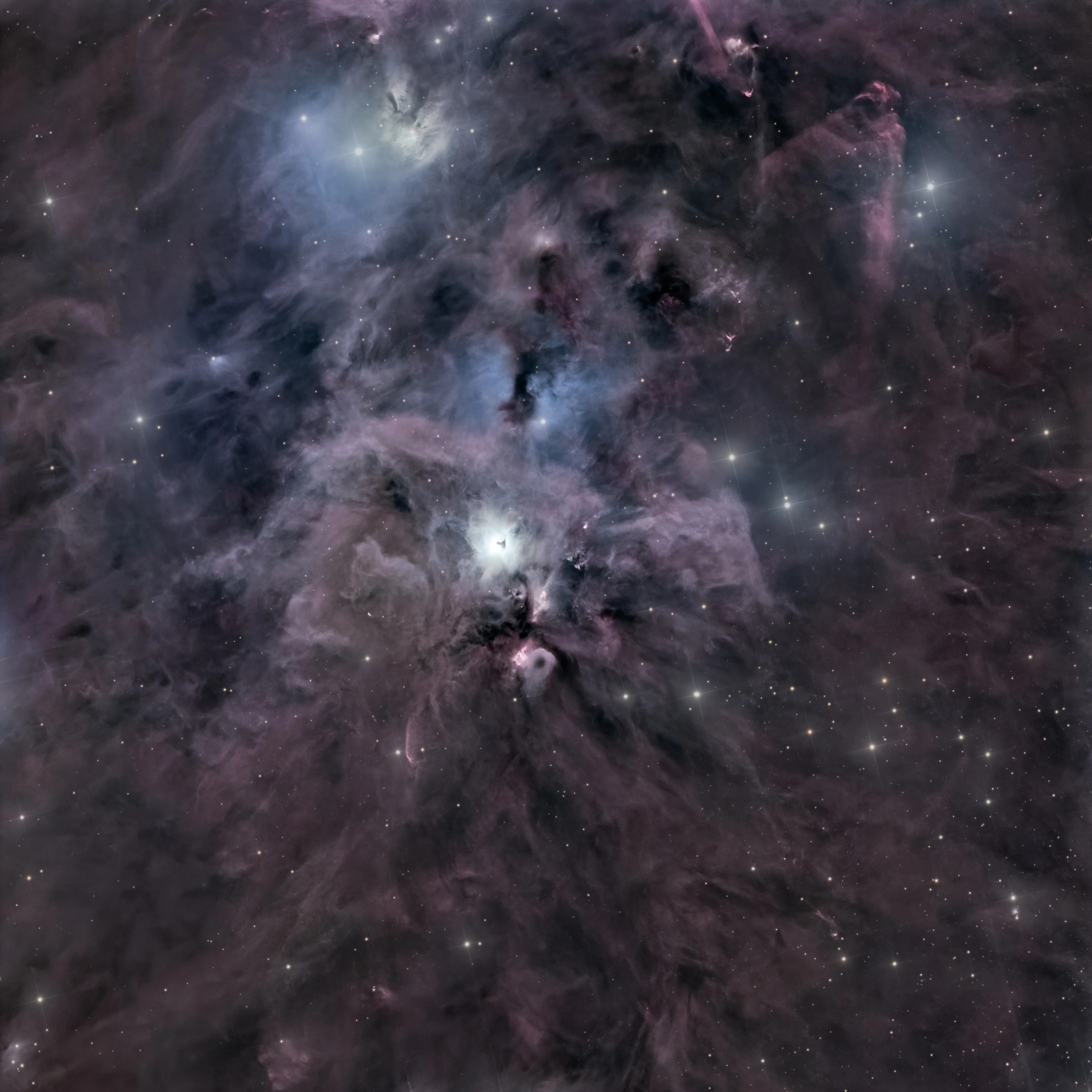 NGC 1999 reflection nebula in Orion with the dark keyhole at its center