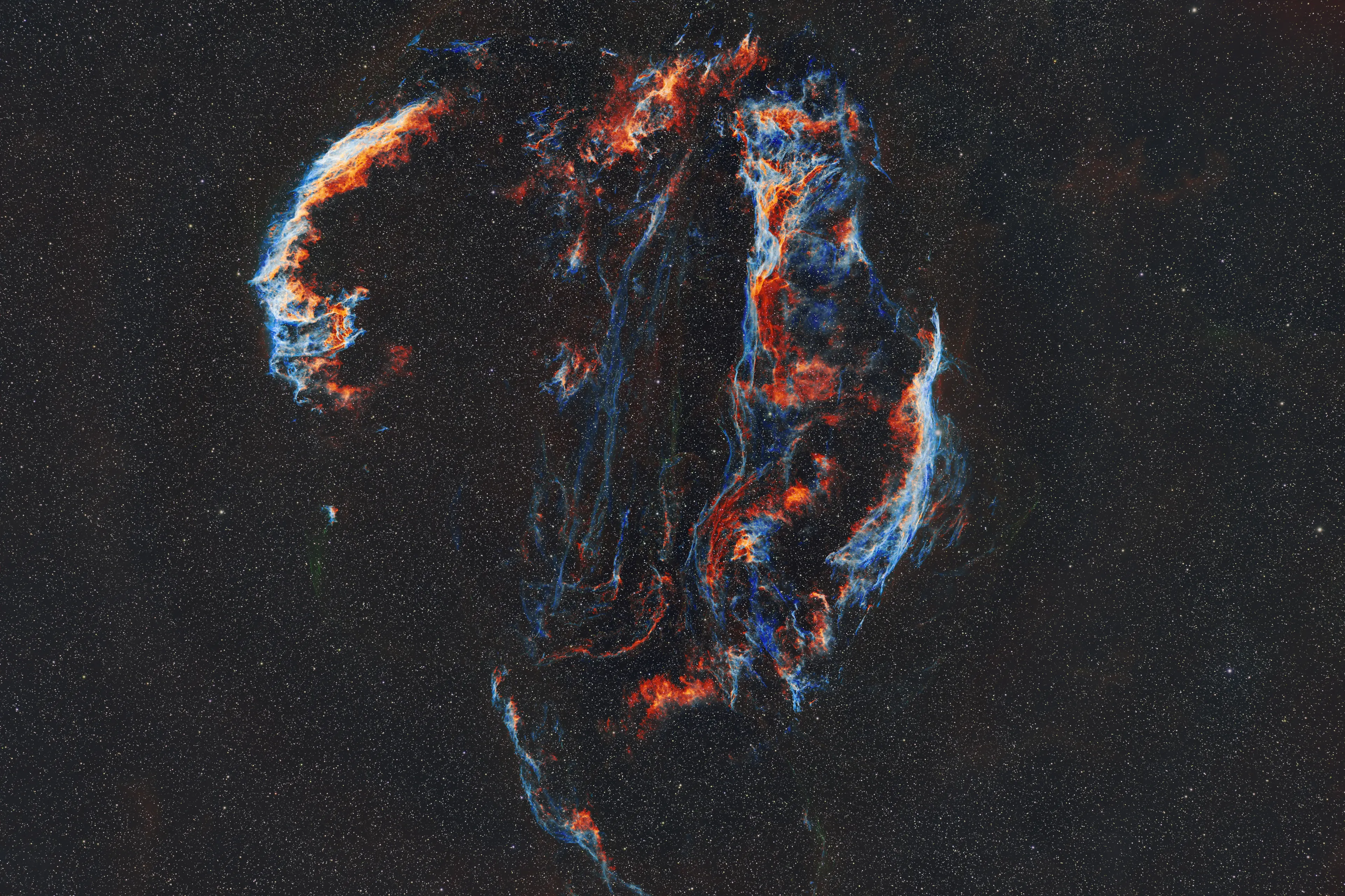 The Veil Nebula in the Cygnus Loop in SHO palette