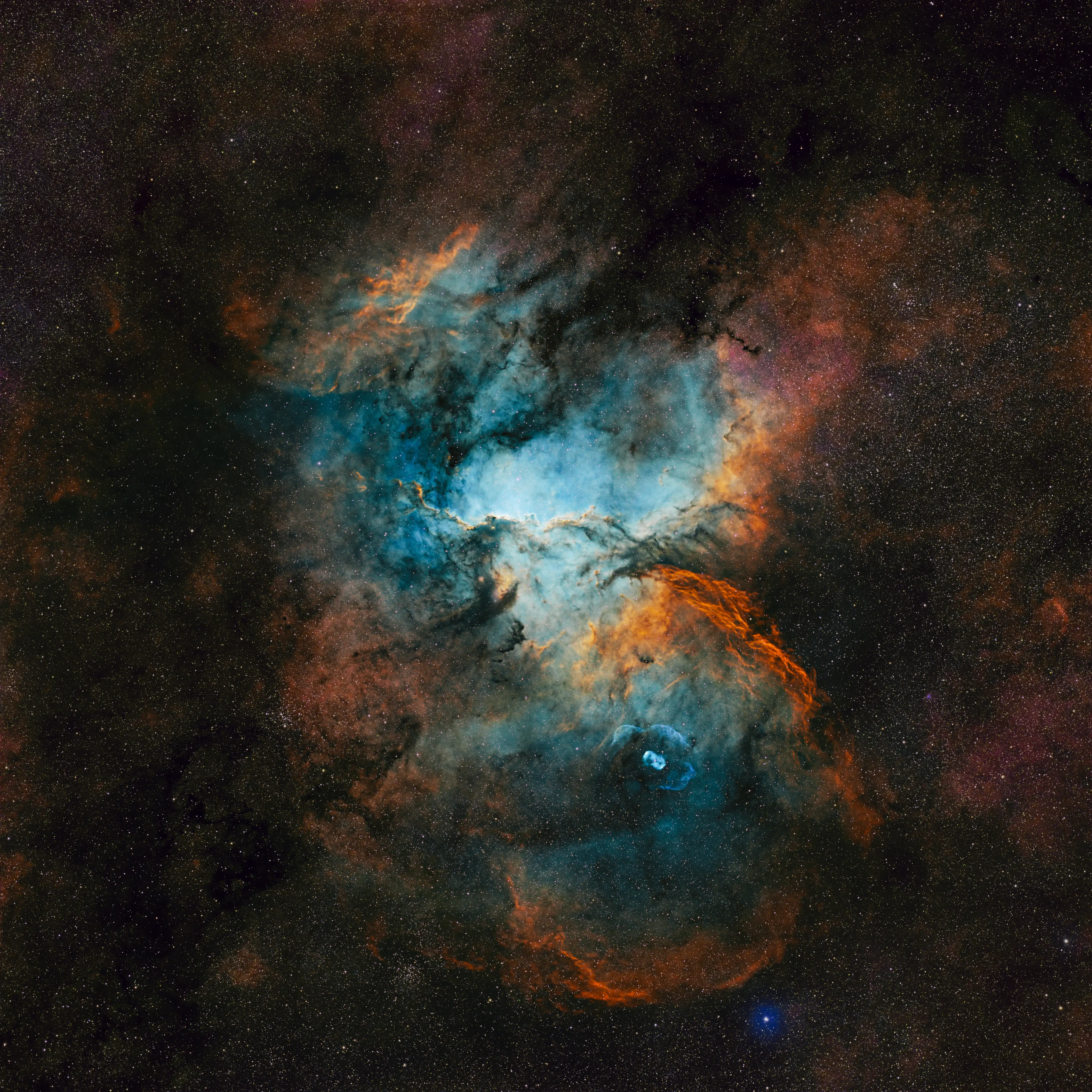 The Fighting Dragons of Ara emission nebula in SHO palette